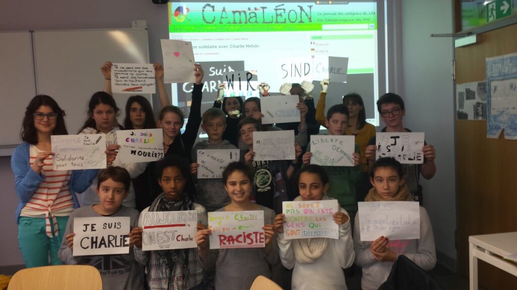 Camäléon solidaire avec Charlie Hebdo